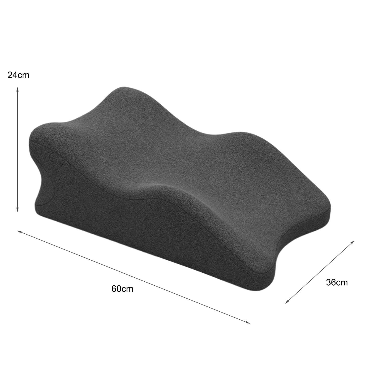 Balakaka Venenkissen zum Beine Hochlagern, Keilkissen Beinkissen Stützkissen für Beine Knie, Venenkissen für die Verbesserung der Schlaf Operationen Schwanger 60×36×24 cm, Dunkelgrau