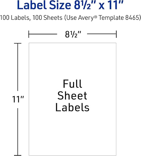 Miniatura 5 de Avery Full-Sheet Printable Shipping Labels, 8.5" x 11" Customizable Stickers, White, 100 Blank Mailing Labels, Great for Mailing, Shipping