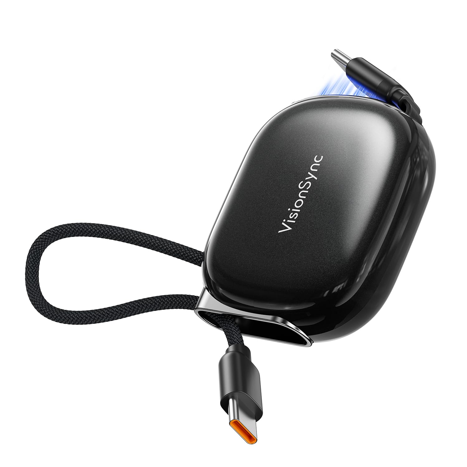 VisionSync 240W einziehbares USB-C-Kabel mit MagSnap (Schwarz 1m 1er-Pack) | MagSnap-Speicher, 8-stufiger Ein-Zug-Mechanismus, PD 240W-Schnellladung, 480 Mbit/s, für lPhone 17, lPad & MacBook Pro