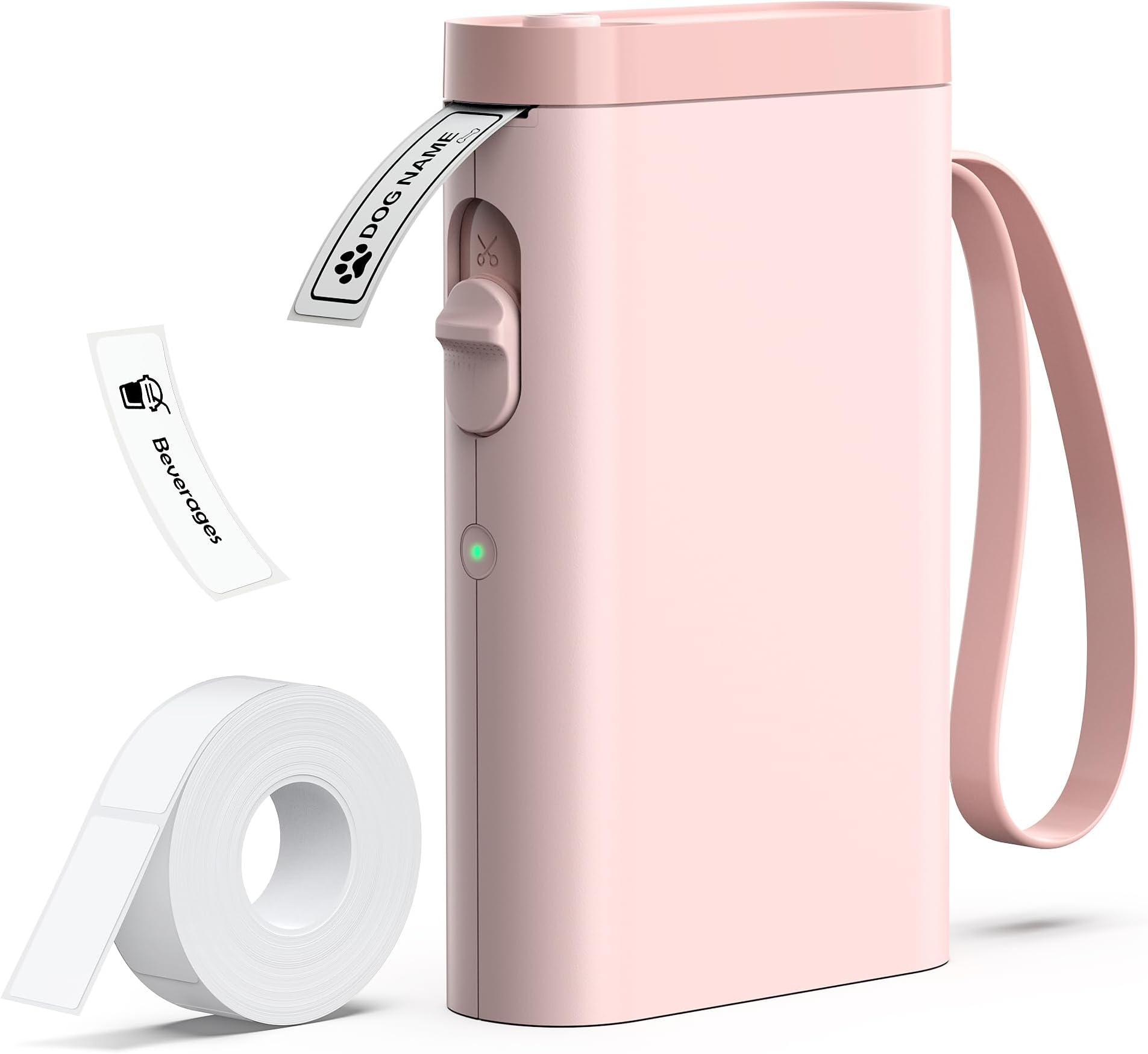 P21 Label Maker Machine with Tape, Label Printer Thermal Mini Label Makers with Built-in Cutter and Multiple Templates, Portable Printers for School, Office and Home Use (Pink)