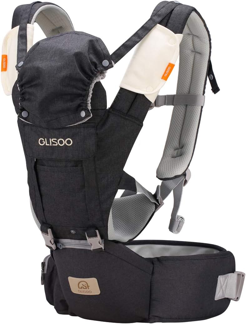 Ergonomic 360¡ã Best Baby Soft Carrier, Comfortable Adjustable Positions,Breastfeeding,HipSeat Infant and Backpack,All Seasons,Perfect for Hiking Shopping,Gift Package(Dark Gray)