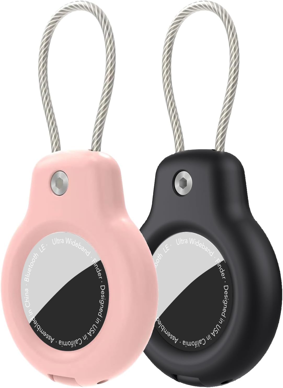 SPGUARD Compatible con Apple AirTag Colgante Soporte Seguro con Cable(AirTag 1/2), 2 Pack Air Tag Lock Caso Llavero Llavero Cubierta Etiqueta de Equipaje para Llaves, Equipaje y más (Negro y Negro) — view 15
