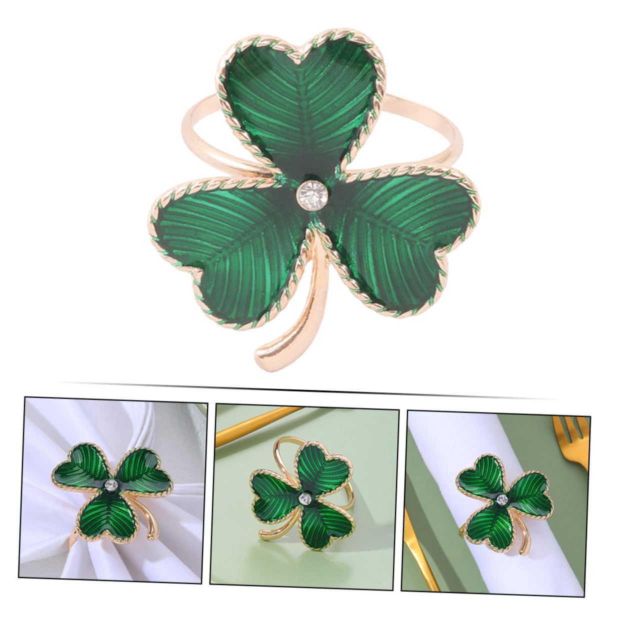 Zerodeko 12stücke Teiliges Aus Irischen Dreiblatt Serviettenringen Metallische Dekoration Für Patrick's Day Hochzeiten Feiern Und Festliche Anlässe Robuste Liebevolle Tischaccessoires