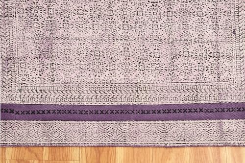Tapis de table carré 1,5 m en coton dhurrie tissage plat - 8