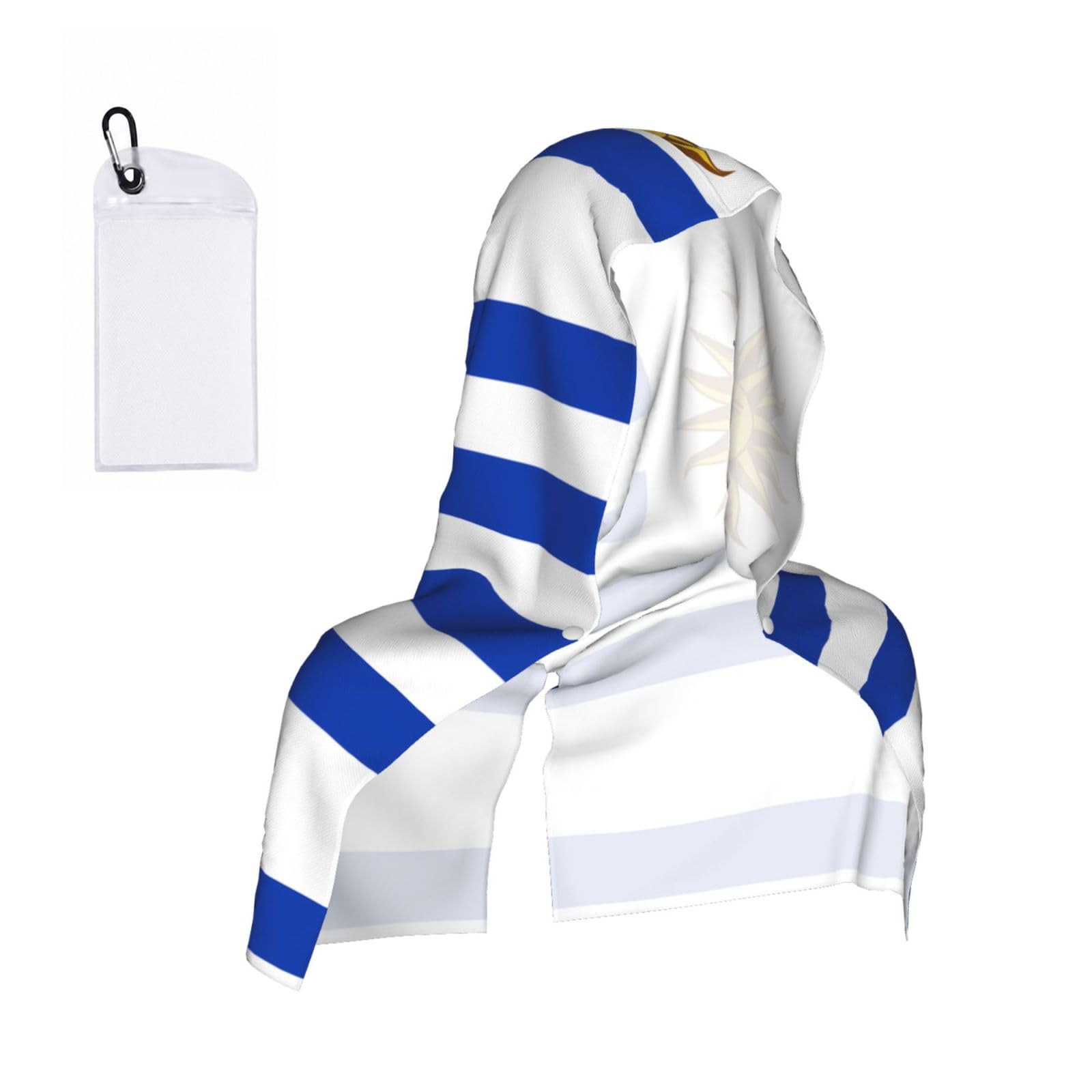 CNTDBU Flag of Uruguay Cooling Towel Hooded-Instant Chill Neck Cover for Sports, UV Cooling Rag for Running Gym