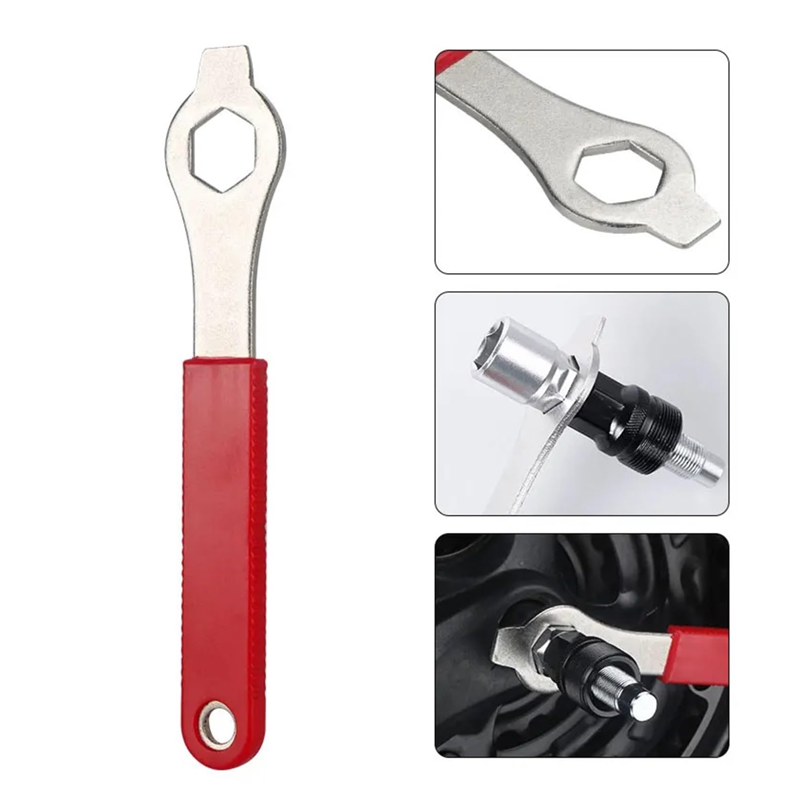 Llave de Pedal de Bicicleta Kit de Reparación Bicicletas Extractor Fondo BB Llave 20 Dientes Pedal Bicicleta manivela Herramienta Manga radios 8 vías