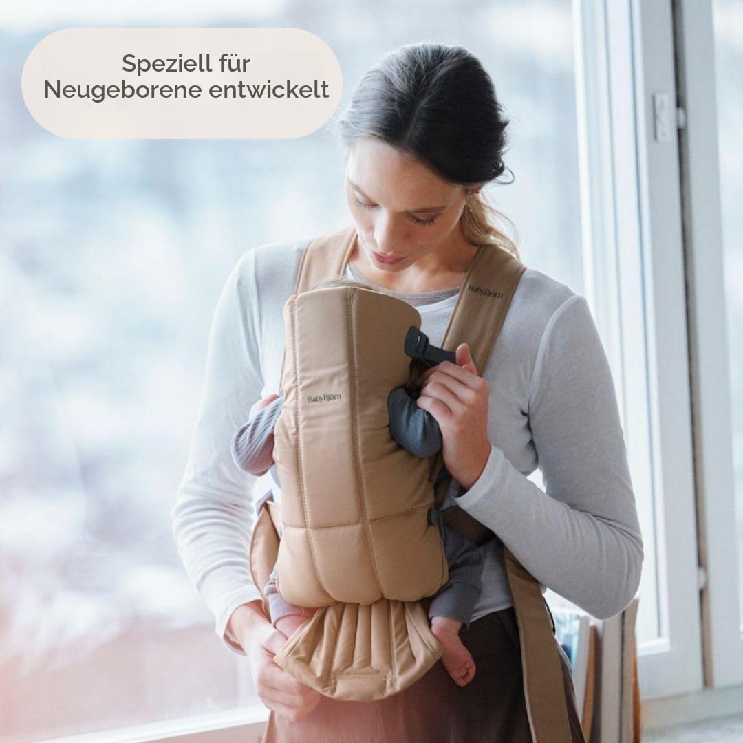 BabyBjörn Babytrage Mini, Gewebt, Beige