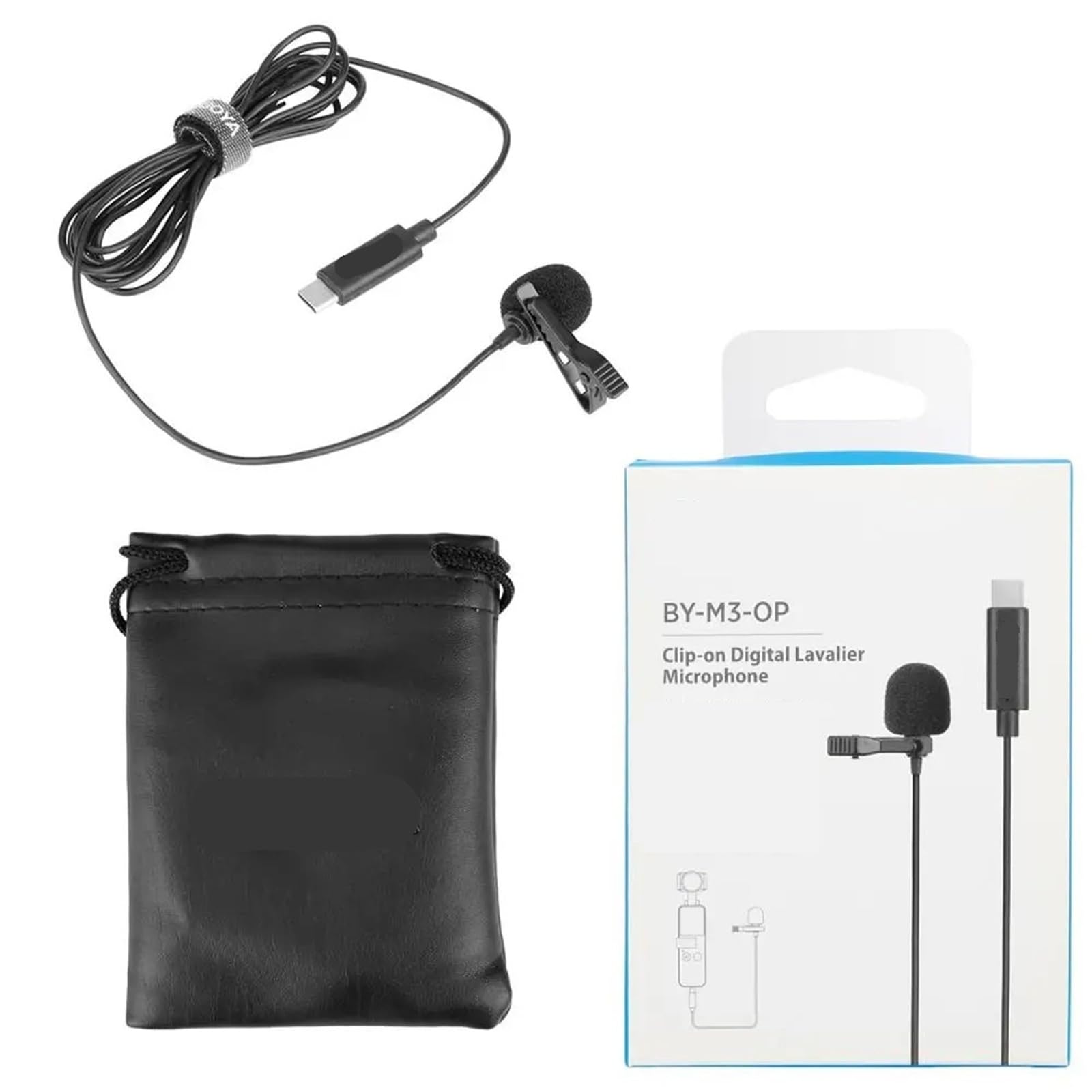 Micrófono de solapa compatible con DJI OSMO Pocket, conector USB-C, ideal for grabación de vídeo y vlogs.,Accesorios