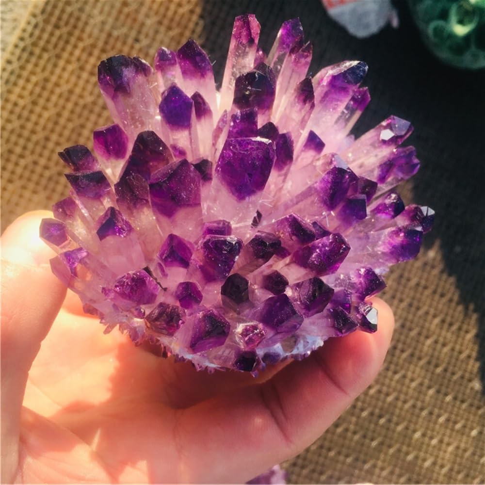 MDBJTCYZN Crystal Cluster Amethyst Purple Quartz Stone Rough Crystals for Home Ornaments