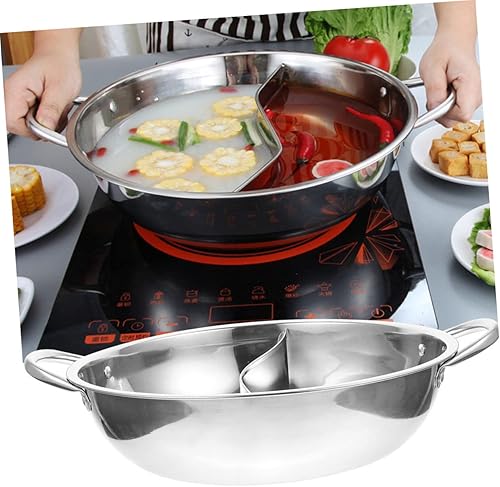 Miniatura 9 de Olla de mandarina de acero inoxidable utensilios de cocina de dos sabores olla caliente japonesa olla olla dividida olla china shabu shabu olla