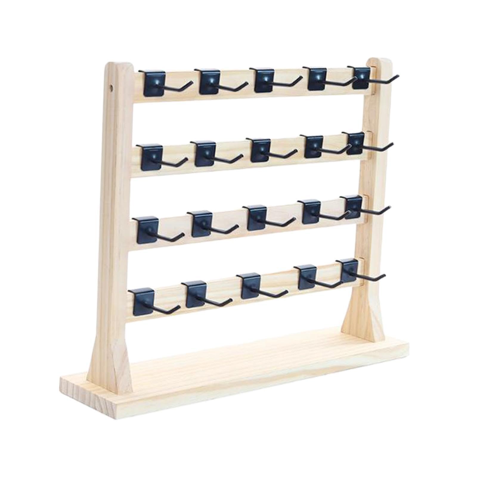 AMSLSIU Wooden Earrings Display Stand with Hooks Dresser Bedroom Sleek and Convenient Hanging Multipurpose