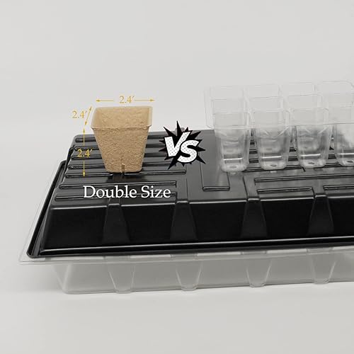 Miniatura 4 de UTYLNE Kit de inicio de semillas con 100 macetas de turba para plántulas, bandeja de inicio de semillas, 5 bandejas de cultivo de plástico, 20