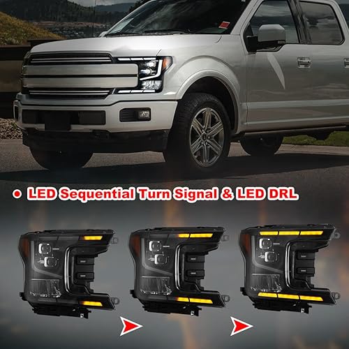 Miniatura 5 de Nixon Offroad Faros delanteros de proyector para Ford F150 2018-2020, modos de iluminación funcional LED completos DRLseñal de giro