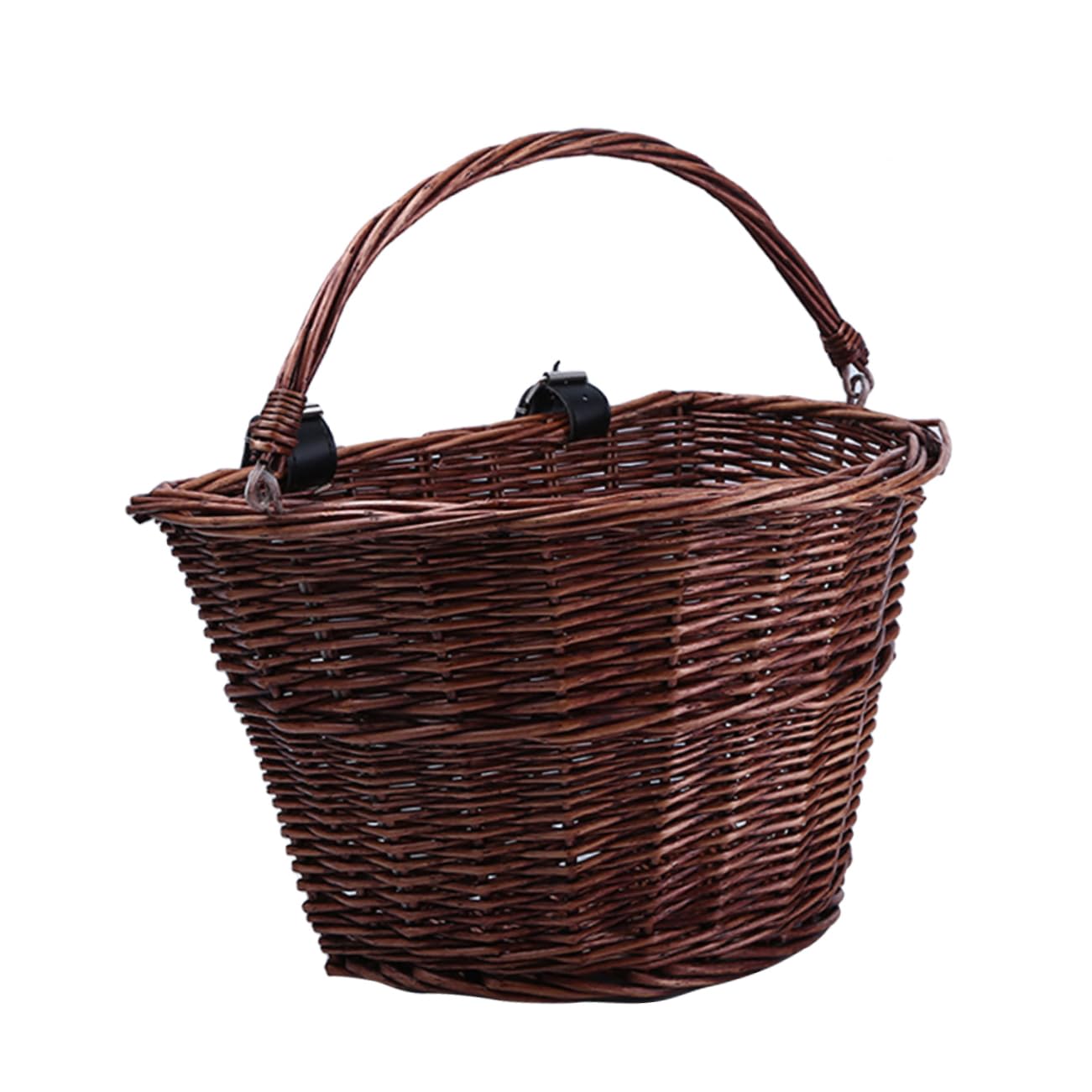 BESTonZON Cesta De Bicicleta Cesta De Mimbre con Asa Cestas De Mimbre Cesta para Cesta De Mimbre Grande Cesta De Ratán Cesta para Cesta De Comida Cesta Delantera Cesta De Bambú Marrón