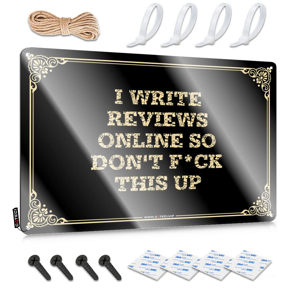 Art Retro Home Decor Ready To Hang - I Write Reviews Online So Don't F*ck This Up Nice For Backyard Bar(20X30CM)