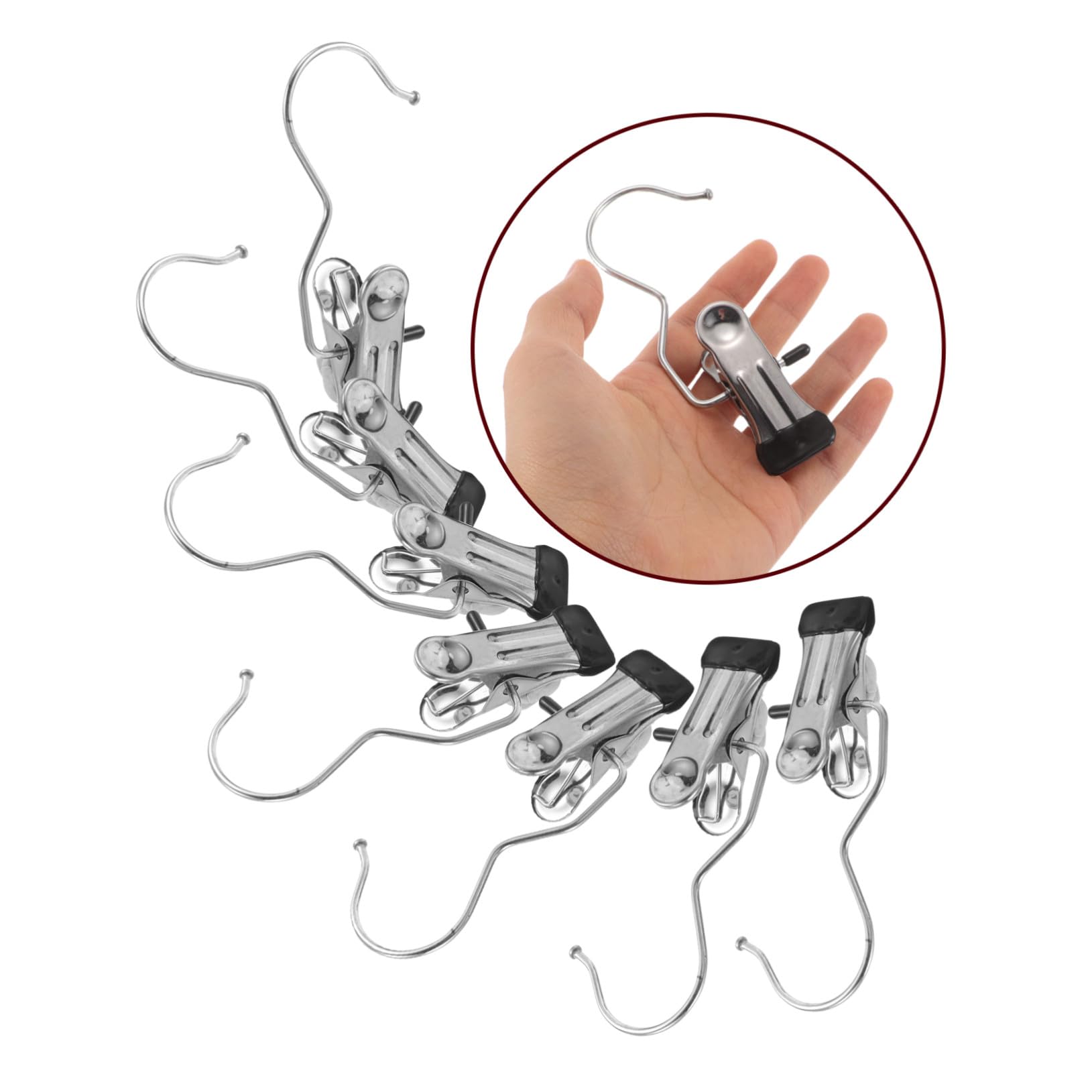 Molletta per Abiti in Acciaio Inox 80 Pezzi Argento | Clip per Grucce, Organizer per Armadi, Resistente All'usura, Salvaspazio
