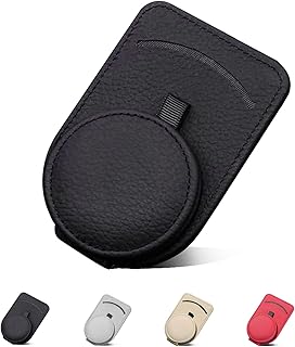 Sunglass Holder for Car,Magnet Sunglasses Holder for car,Leather Car Sunglass Holder,Sunglass Clip for Car Visor with Storing Glasses Cards（1Pcs Black）