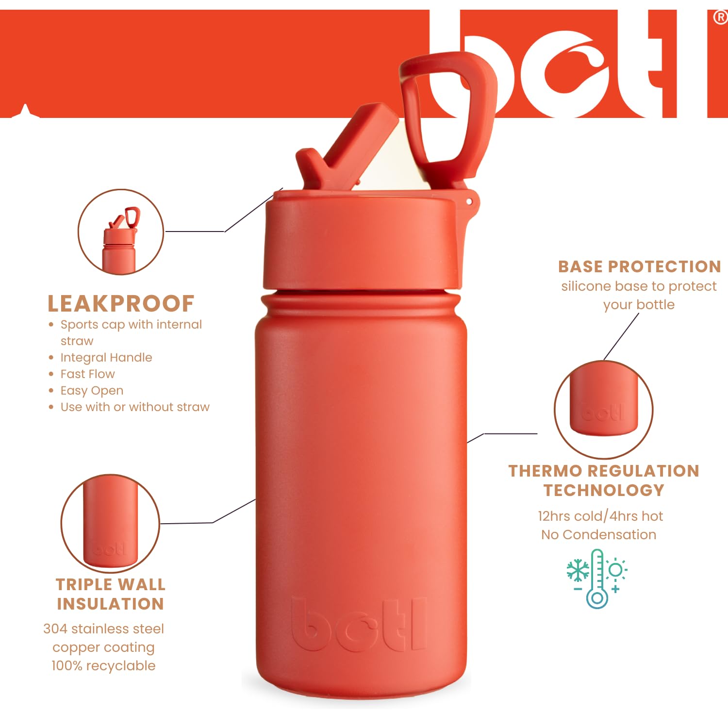 One Green Bottle, Epic Stainless Steel Water Bottle, Leakproof Metal Triple-Walled Vacuum Insulation, 14oz 400 ml - Image 4