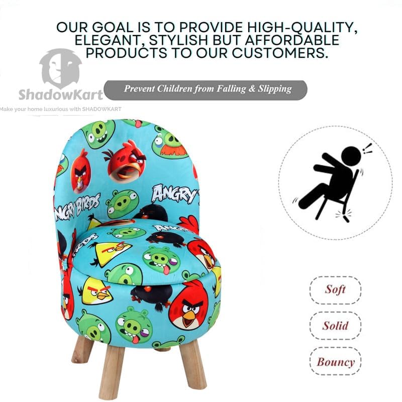 Image of Ottoman Kids pouffe Stool for Small Baby Chair Study Stool for Kids Playing Products Little Baby Dining Chair for Feeding Kids Cartoon Bedroom Chair,14x14x26 Inch, Single Chair