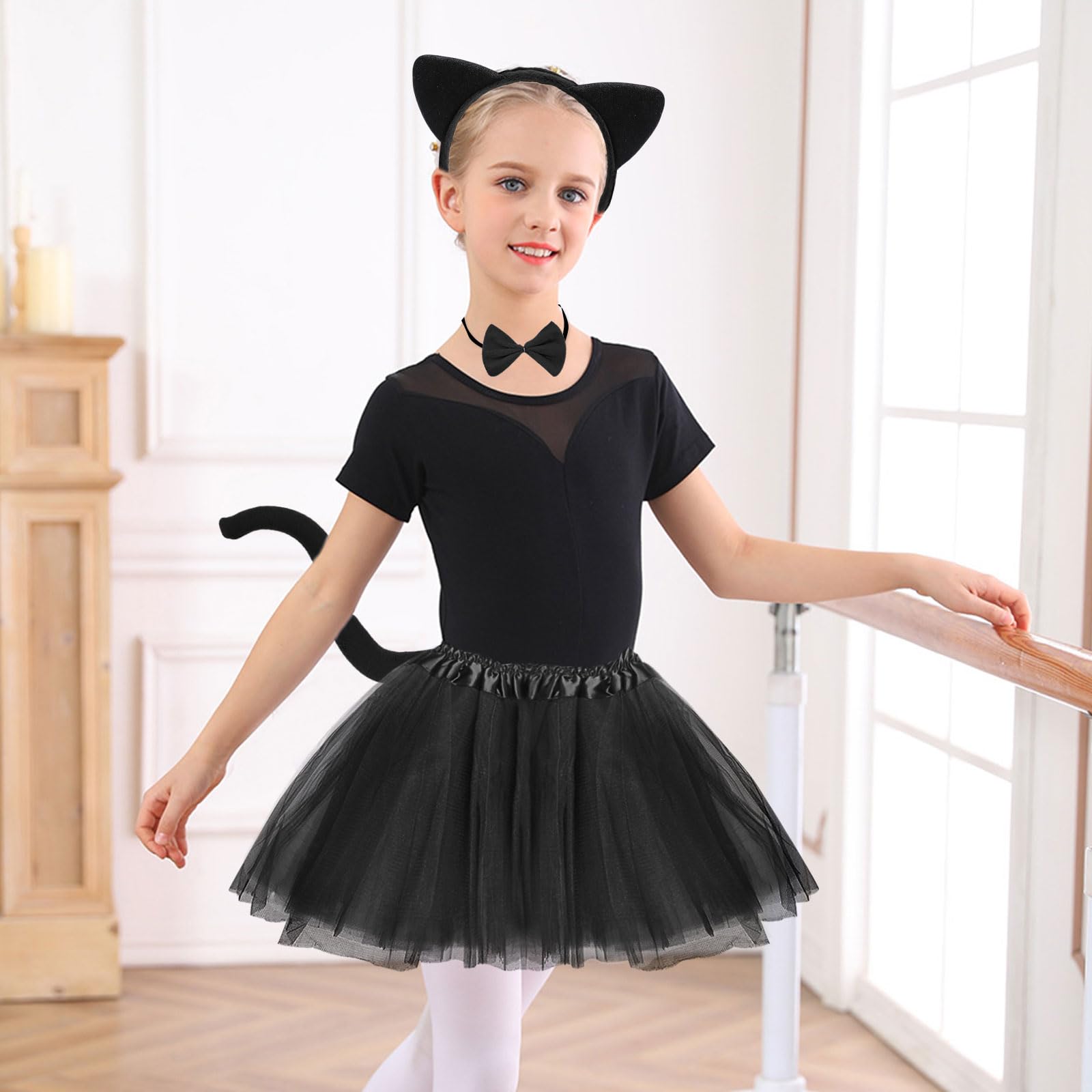 UILYNIU 6 Pcs Cat Costume, Cat Ears Headband, Animal Fancy Dress, Animal Costume, Unisex Party Costume Accessories - Image 4
