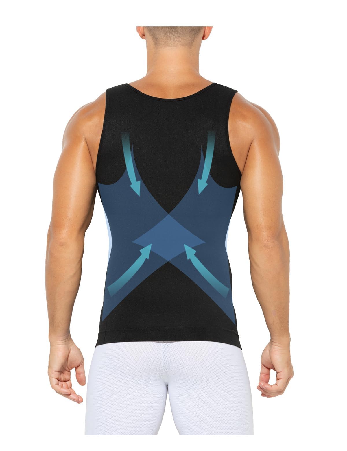 Casey Kevin Chaleco de Compresión Hombre Faja Reductora Camiseta Men's Body Shaper Adelgazante Camisa Moldeadora Chaleco