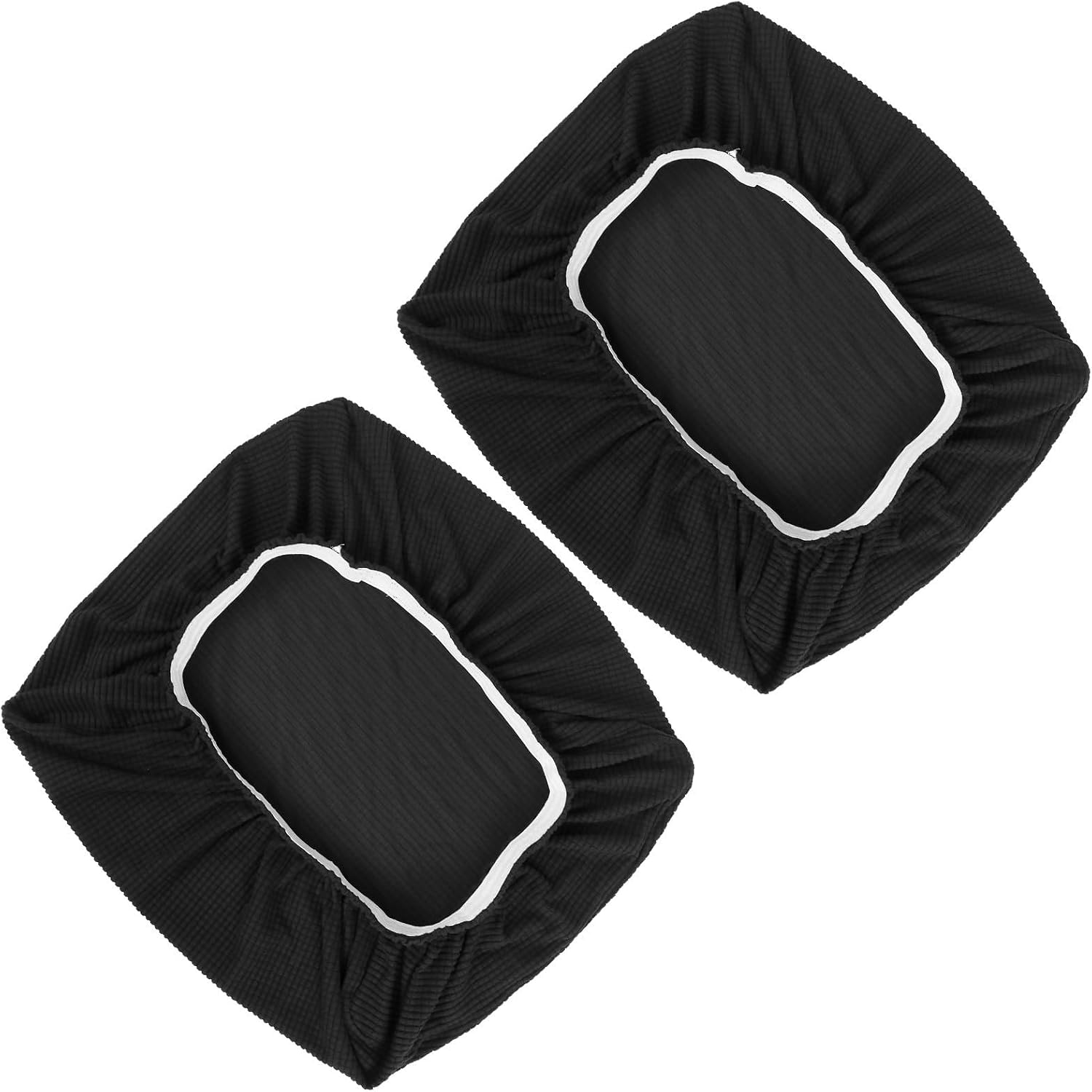 Piano Bench Seat Cover Black Elastic Rectangular Polyester 2pcs Home