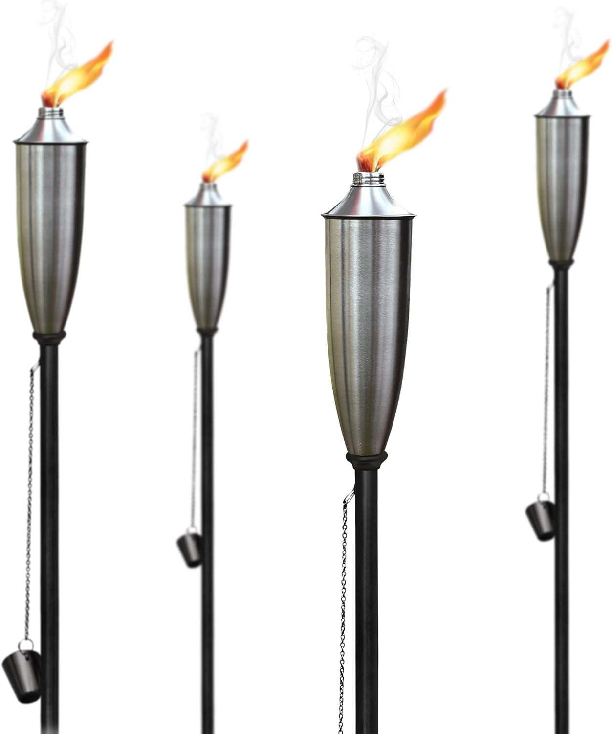 Garden Torches for Outside Pack of 4 Metal Garden