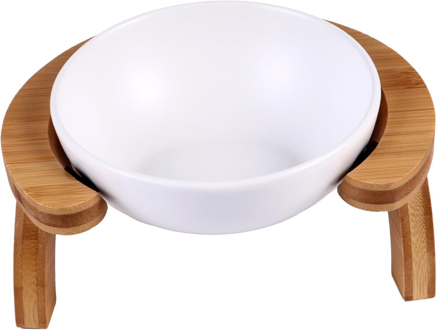 1set Cat Bowls Set Raised Pet Feeding Bowl Wooden Bracket Kitten Food Tip Pet Food Set