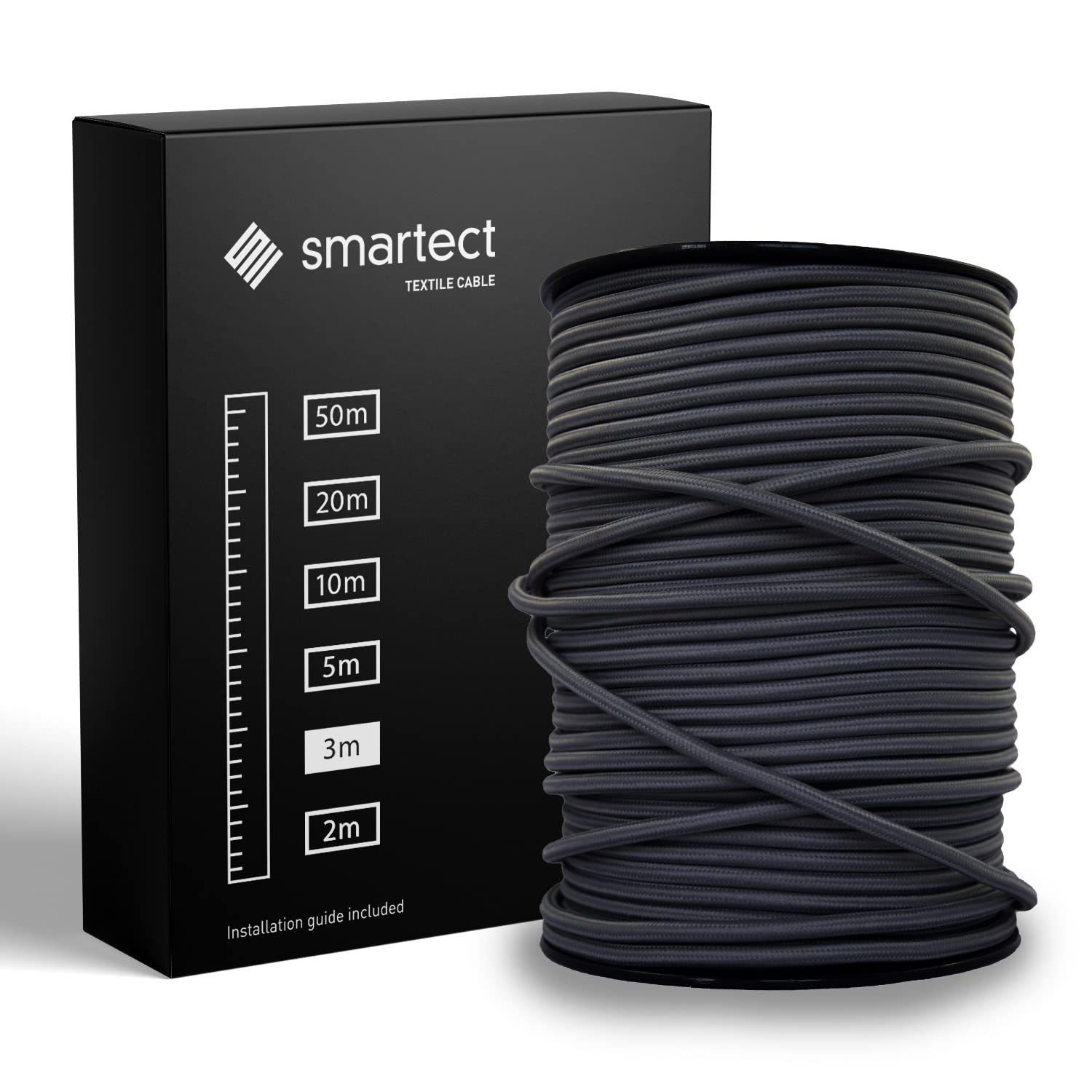 Hecho En Italia Fibras Naturales Cable Eléctrico Textil Trenzado Amarcords 20m Marrón - 2x0.75 Mm, Estilo Vintage Para Lámparas Cable Textil Marrón 20 Metros