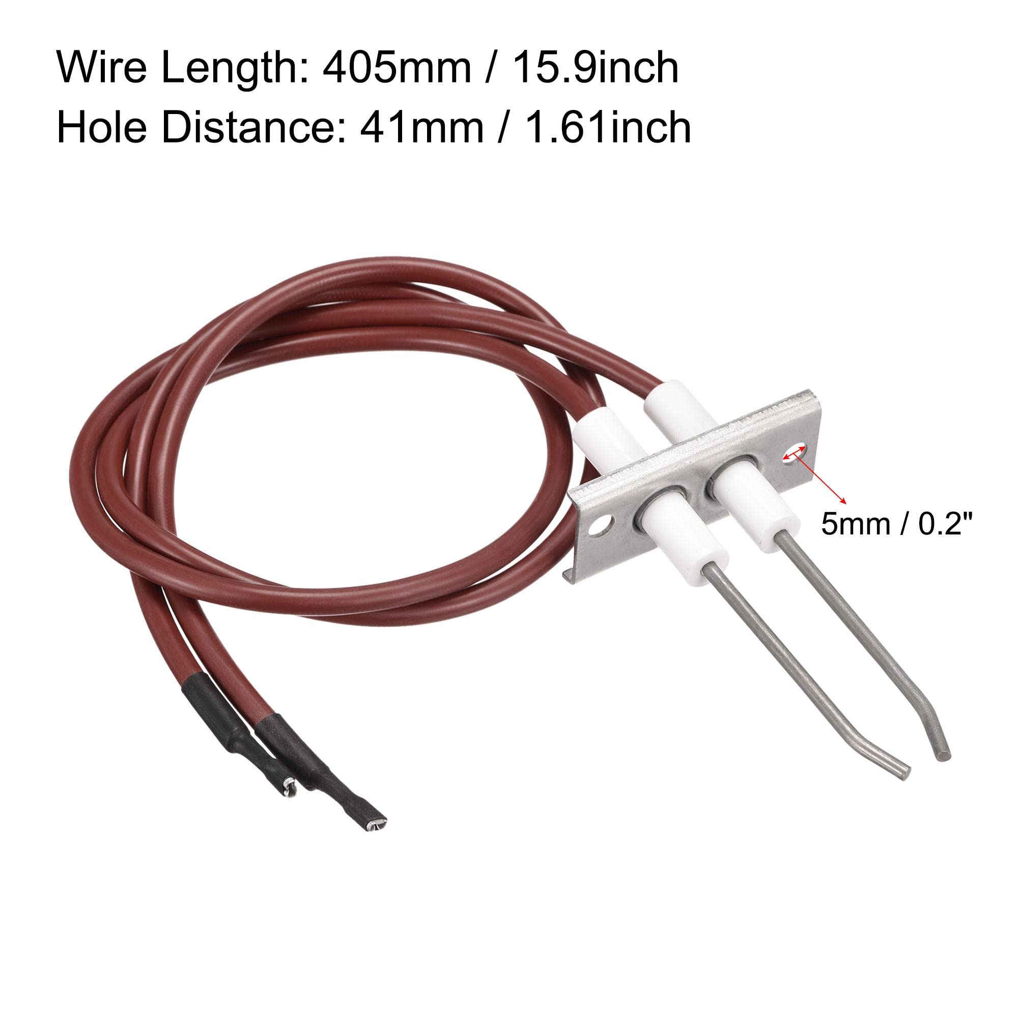 sourcing map Zapalniczka kabel ceramiczny układ elektrod, grill gazowy, kabel zapłonowy, zamiennik elektrody zapłonowej, długość 405 mm