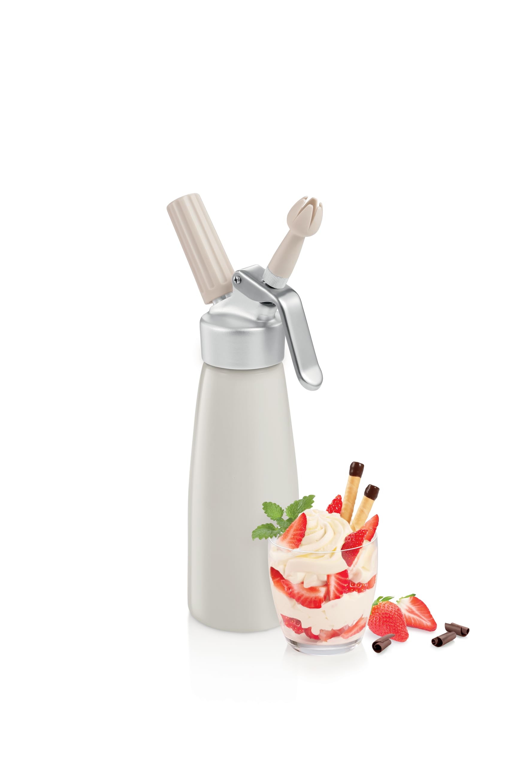 Tescoma 630546 Sifone per panna montata 0,5 litri, Alluminio, con 3 beccucci decoratori, linea Delícia
