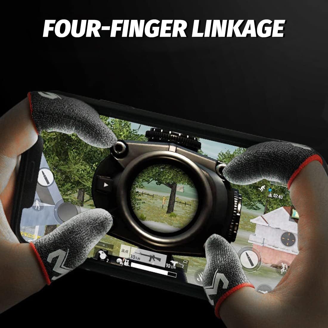 PUBG Mobile Phone Game Sleeve Finger, [10 Pack] Anti-Transpiration Respirant Finger Manches Écran Tactile Tir et Visée Sensibles - Finger Manches pour Couteaux Out/PUBG pour Android et iOS
