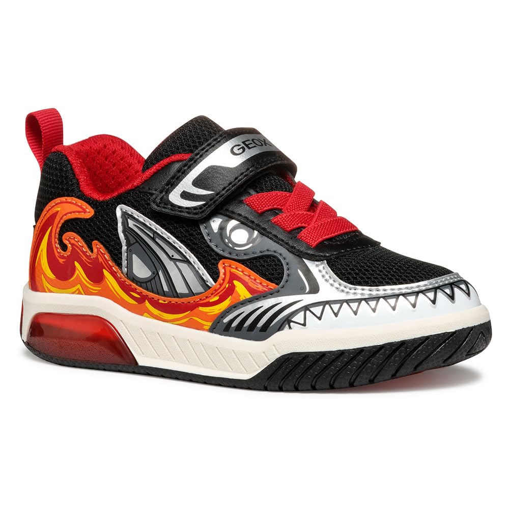 Geox Inek Led Breathable Trainers Black/Red Size 37 (4) Kids