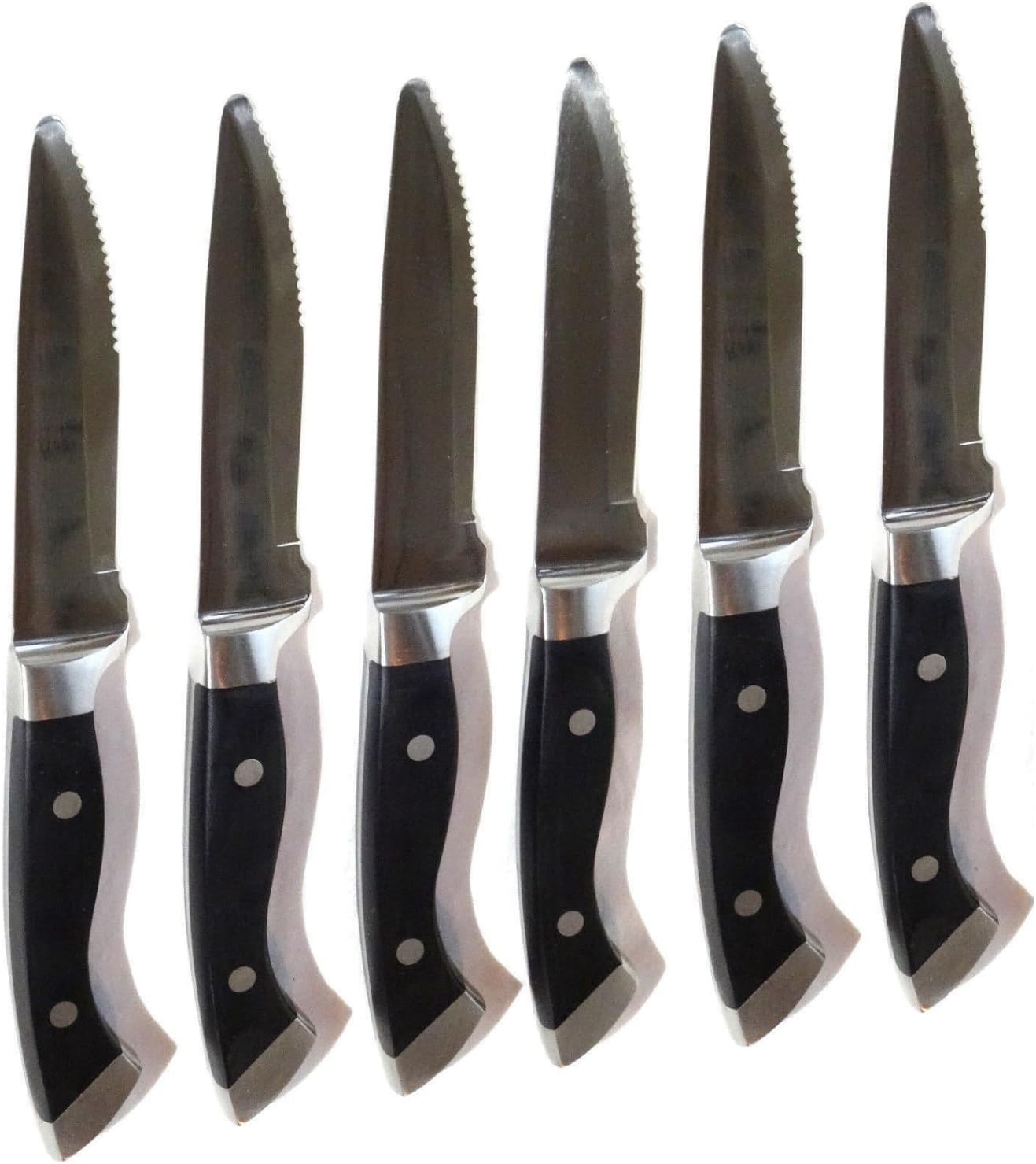 6 STEAKHOUSE STEAK KNIVES New! ~ BBQ Kitchen Dining Chop Knife Set