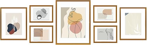 Miniatura 9 de Golden State Art, Juego de 7 portarretratos para galería, con uno de 11 x 14, dos de 8 x 10 pulgadas y cuatro de 5 x 7 pulgadas, marco de fotos de