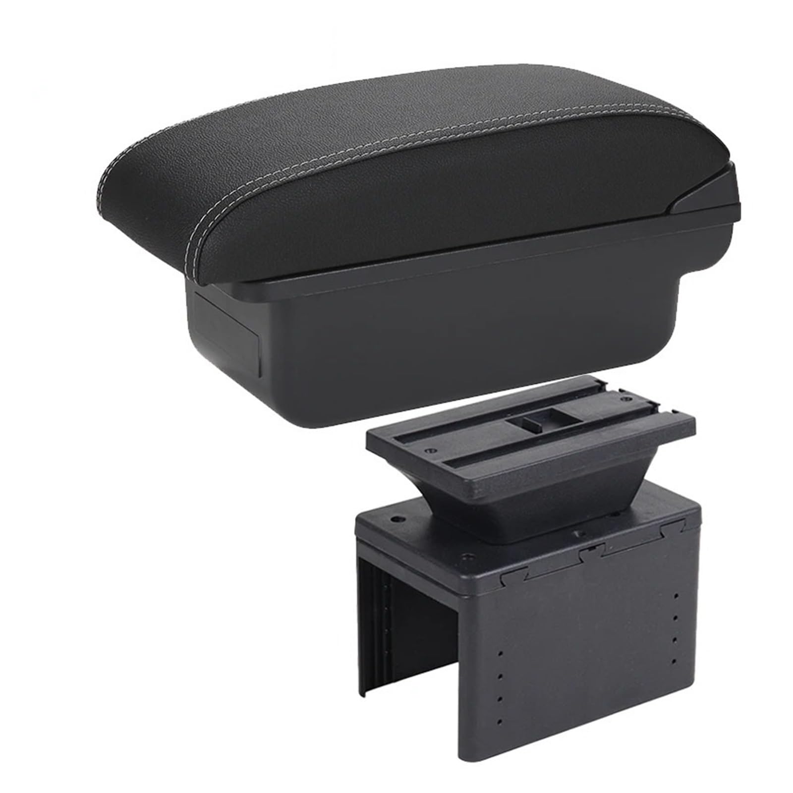 Ggwqoops Car Armrests Universal Car Armrest Model Box Accessories Storage Modification Retrofit Parts Relieve Fatigue Armrest Box(C3 Black white NoUSB)