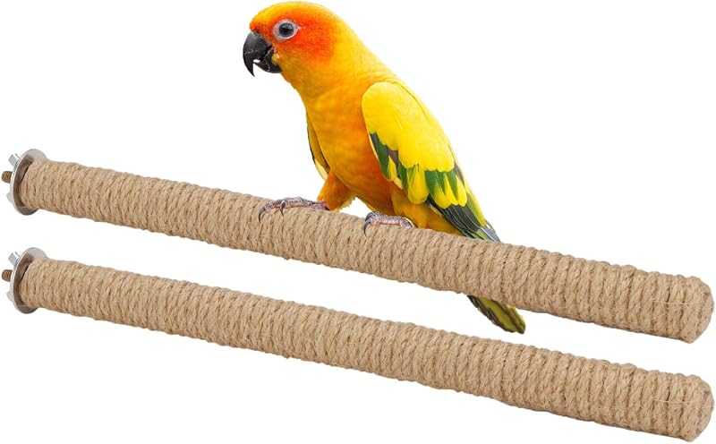 Poleiro para Aves em Madeira Natural com Corda de Sisal Hypeety, 30 cm