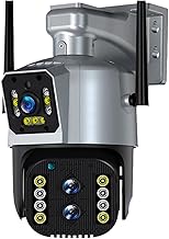 Câmeras de segurança sem fio Câmera WiFi 2k 4MP Externa PTZ Três Lentes Tela Dupla 10X Zoom Rastreamento Automático Proteção de Segurança CCTV Câmera de Vigilância por Vídeo P2P para segurança domésti