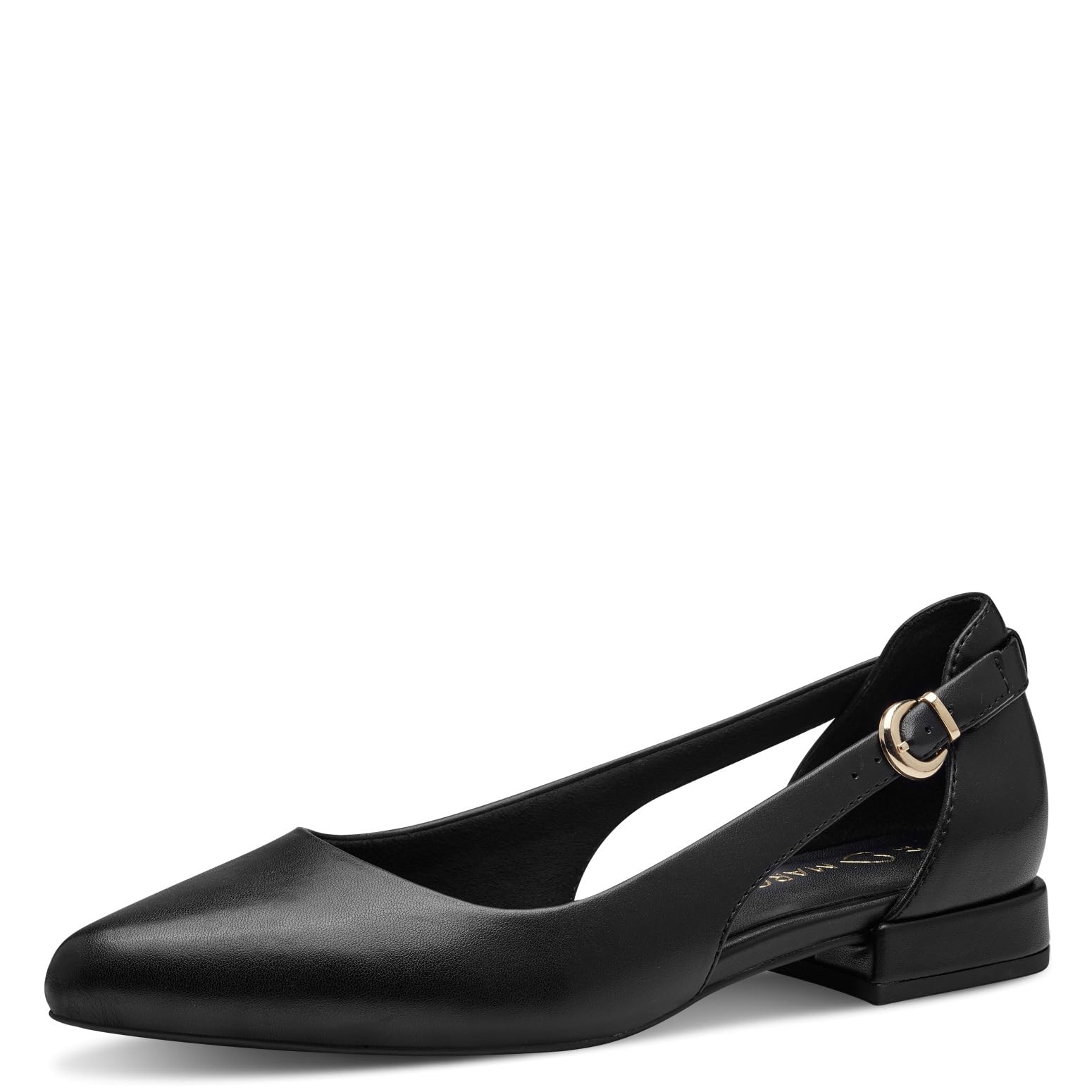MARCO TOZZI Women's 2-22114-42 Ballet Flat, Black, 7.5
