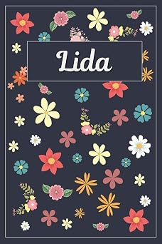 Lida Lined Writing Notebook with Personalized Name | 120 Pages | 6x9 | Flowers