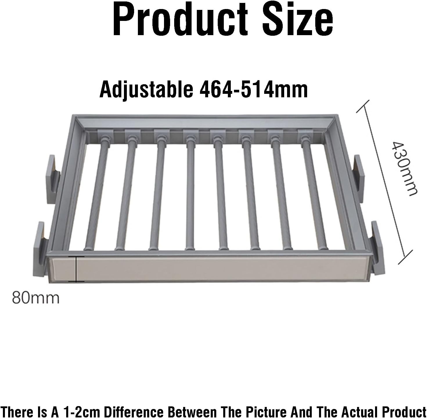 Adjustable Hidden Drying Rack for Clothes, Space-Saving Wardrobe Pants Hanger, Ideal for Drying Above Washer,464-514mm