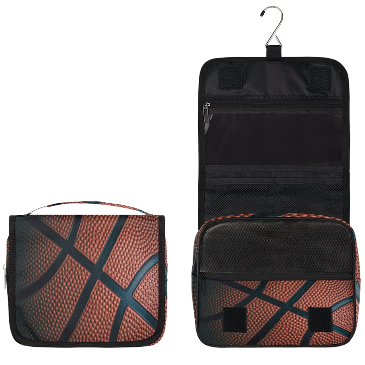 Koszykówka Podróżna Kosmetyczka Koszykówka Nadruk Mycie Torba Unisex Wiszące przybory toaletowe Kosmetyczka Organizer do makijażu, wielobarwny, Jeden rozmiar