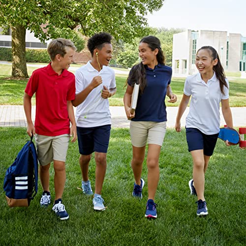 Image of French Toast Girls' Pull-On Bow Front Shorts | Woven twill shorts with knit waistband; Bermuda length; School uniform shorts; Offered in standard and plus sizes