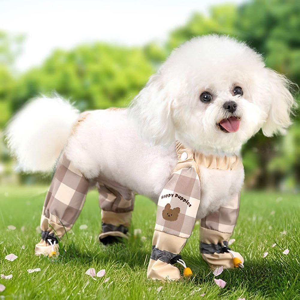 Pantalons anti-saleté pour chiens, bottes de pluie imperméables avec bretelles, pantalons anti-poussière et anti-salissure pour chiens avec bretelles, chaussures antidérapantes pour pattes pour chiens