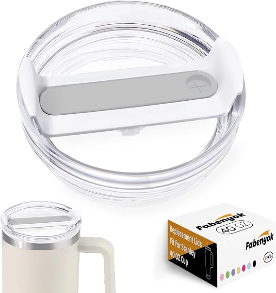 Stanley Cup için 40 oz Bardak Kapağı Yedek Kesim, 1 Paket Yedek Kapak, Stanley Bardak Aksesuarları için Dökülmeye Dayanıklı Bardak Kapakları (Şeffaf - Donma)