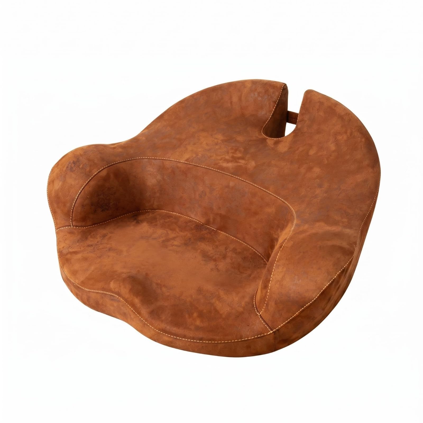 Milageto Cojín de Meditación Cojín Asiento Respaldo Almohadilla Piso Espuma Viscoelástica con Forma Contorneada y Ante Estabilidad y Comodidad Adecuado para, Marrón, Mediano