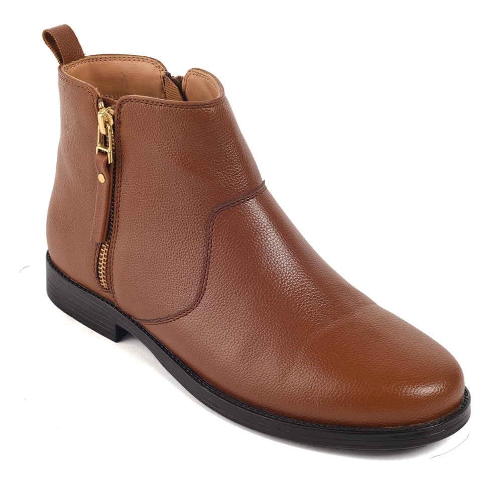 Healers SOL-11 Cherry &Tan Casual Non Lacing Boots for Women-image-16