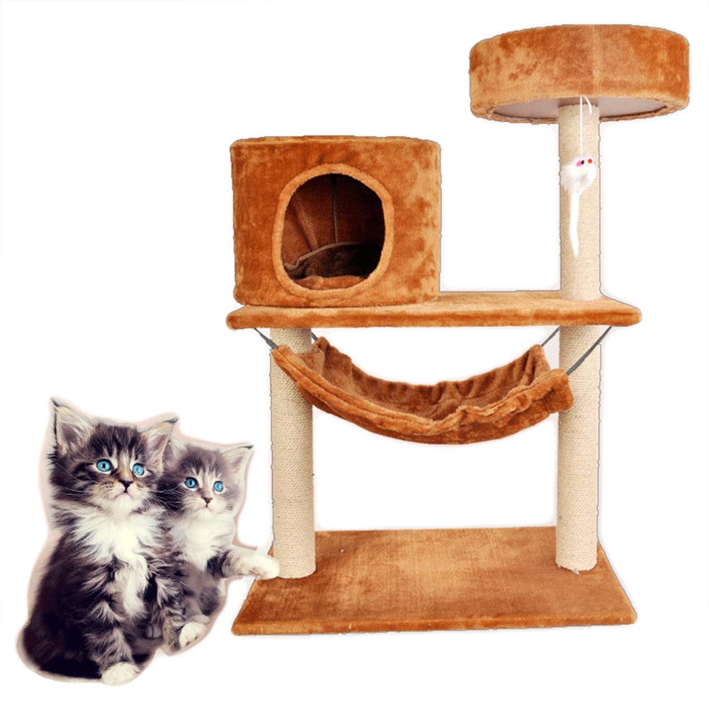 Arbre à chat pour appartement avec jouet souris et tapis doux