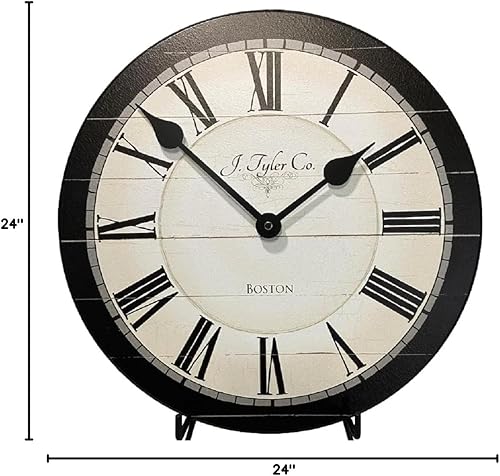 Miniatura 7 de Carolina - Reloj de pared grande negro  Mecanismo de cuarzo ultra silencioso  Hecho a mano en Estados Unidos hermoso color nítido duradero  Viene en