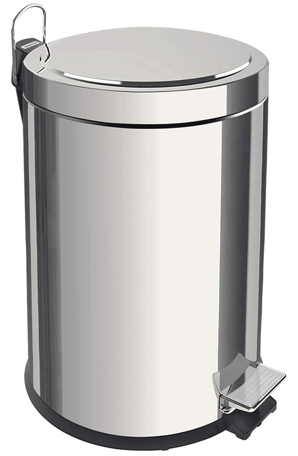Tramontina 5Liter Stainless Steel Pedal Trash Bin with a Polished Finish and Removable Internal Bucket